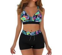 Traje de Baño 2 Piezas Mujer Claro para Mujer Femenino Bañador Estampado Separado para Mujer Maillot Bikini Braga Alta