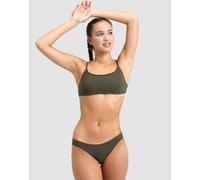 Traje de baño Arena para mujer bikini sólido bandeau tie back, verde...