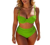 Traje De Baño Colaless Mujer para Ingles Amarillo Pantalon Doble Cruzada Abdomen Colores Entero Un Flores Brillante Purpurina Banda Panza Estrias Gordas Pantalones Faldita