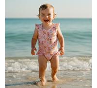 Traje de baño con volantes Ocean Dreams rosa | Little Dutch – 62/68