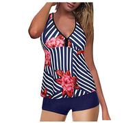 Traje de baño corto para mujer, conjunto de traje de baño de dos piezas con top ganador y pantalones cortos que incluyen un tankini