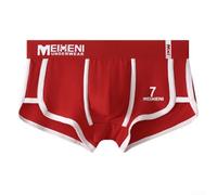 Traje de baño de algodón suave para hombre con bolsa de bulto a medida para un apoyo suave, ropa interior transpirable diseñada para climas cálidos (XL rojo)