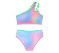 Traje de baño de dos piezas con diseño de un solo hombro para niñas, ropa clásica de ocio, opción de viaje en clima cálido, estilo práctico junto a la piscina, esencial para la playa de temporada