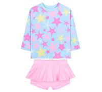 Traje de baño de Dos Piezas con Estampado de caricaturas Manga Larga para niñas pequeñas, Ropa de Playa Moderna Verano