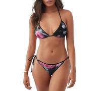 Traje de baño de dos piezas con estampado de piedras y rosas de spa y flores de rosa, traje de baño ligero de dos piezas, ropa de playa, piscina, actividades de verano, Negro, XXL