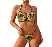 Traje de baño de Dos Piezas para Mujer con la Bandera histórica del Sacro Imperio Romano Germánico.
