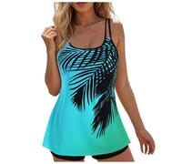 Traje De Baño De Dos Piezas Trajes Baño Tankini Brillantes Talla Grande para Mujer con Pantalones Cortos Tankini Tops Traje Deportivo Dos Piezas para Mujer Tallas Grandes con Tazas