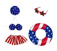 Traje de baño de gansos de porche de 23 pulgadas con flotador inflable | El juego completo incluye falda superior de bikinis, sombrero y gafas de natación para decoración de fiestas del Día de la