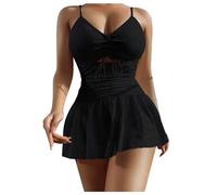 Traje de baño de malla de 1 pieza para mujer, sujetador con flecos, sexy, bufanda, traje de bikini de natación, Le Noir, M