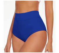 Traje de baño de mujer - Pantalones cortos de baño de cintura alta para estilo yoga espalda en V Bragas de bikini Pantalones cortos de playa con fruncido bajo de traje de baño que cubre pantalones