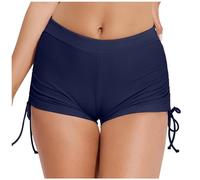 Traje De Baño De Mujer Shorty- Parte inferior Bikini De Talle Alto Para Grandes Tamaños De Bañador De Pantalones Cortos De Playa Bajos Fruncido Traje De Baño Abajo Encadenado Bajo Traje De Baño