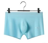 Traje de baño de seda de hielo para hombre, 1 paquete de ropa interior sin costuras con bolsa convexa en forma de U, de secado rápido y transpirable, para hombres que buscan comodidad y apoyo (M azul)