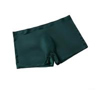 Traje de baño de seda de hielo sin costuras para hombre con colocación de cintura baja y bolsa de bulto 3D, soporte equilibrado y sensación ligera para un uso prolongado (M, verde oscuro)