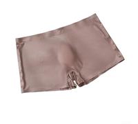 Traje de baño de seda de hielo sin costuras para hombre con colocación de cintura baja y bolsa de bulto 3D, soporte equilibrado y sensación ligera para un uso prolongado (M café)