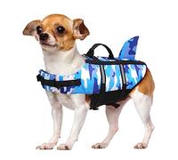 Traje de baño de Seguridad con Chaleco, Blue Camouflage XS, C XS | Cinturón salvavidas para cachorro, chaleco salvavidas ajustable con flotabilidad, traje de flotación, natación
