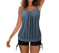 Traje De Baño De Una Pieza con Cuello En V para Mujer Bañador Deportivo Dos Piezas para Mujer Tankini Tallas Grandes Vestidos Baño Tankini con Control Abdomen Conjunto Traje Casual Vendimia