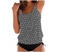 Traje De Baño De Una Pieza con Cuello En V para Mujer Conjunto Traje Baño Adelgazante Tankini para Mujer, Tankinis Dos Piezas con Shorts Tankini Dos Piezas Bikini Push Up Tallas Grandes Cintura Alta