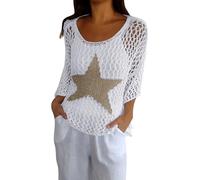 Traje De Baño De Una Pieza Ganando Top Amplio Ganchillo, Calado, Primavera-Verano 3/4 Traje De Baño De Una Pieza De Gran Tamaño, blanco, XL