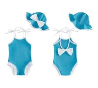 Traje de Baño de Una Pieza para Bebés Niñas, Traje de Natación con Lazo y Gorra, Ropa de Playa para Bebés, Conjunto de Baño para Niños Pequeños, Ideal para Verano y Vacaciones
