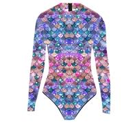 Traje de baño de una Pieza para Mujer con Estampado Digital 3D, diseño de Escamas de pez, diseño de Sirena, Cremallera en la Espalda, Ideal para Surf, Buceo, Playa y Vacaciones de Verano. Uso Diario