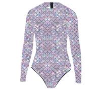 Traje de baño de una Pieza para Mujer con Estampado Digital 3D, diseño de Escamas de pez, diseño de Sirena, Cremallera en la Espalda, Ideal para Surf, Buceo, Playa y Vacaciones de Verano. Uso Diario