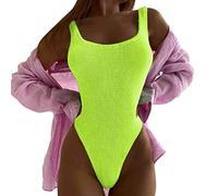 Traje de baño de una pieza para mujer de verano y piscina Push Up, elegante contenitivo de barriga, sexy, tallas grandes, Surf brasileño, monokini deportivo, una pieza, playa, amarillo, L