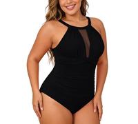 Traje de baño de Verano de Color sólido con Cintura Alta y Cobertura Total, en Polyester, Doux y léger, Ideal para été, Nueva colección Deux pièces
