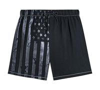 Traje de baño disolvente, pantalones cortos de broma, regalo divertido para hermano, novio, despedida de soltero, fiesta en la playa en la piscina, negro (Flag Black), Large