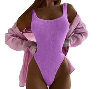 Traje de baño entero mujer verano piscina Push Up trajes de baño elegante contenitivo barriga sexy trajes enteros tallas grandes surf brasileña monokini deportivo una pieza mar playa, violeta, XL
