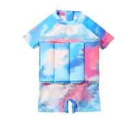 Traje de Baño Flotante Chaleco Flotador Bebe Bañador Niño Manga Corta Traje de Baño de Una Pieza Impresión de Dibujos Animados Flotabilidad Ajustable