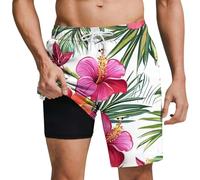 Traje De BañO Hombre Corto,Shorts De Playa con DiseñO De Doble Capa Estampado para Trajes De BañO De Verano Ropa De Playa para El DíA A DíA