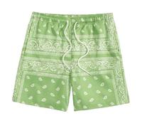 Traje de Baño Hombre Media Bañador Hombre Cordón Ajustable Estilo Boho Cordón en Cintura Estampado Paisley Verano Playero Caluroso Ángulo Plano Pantalón Playero con Forro Bañador de Natacion Hombre