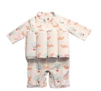 Traje de baño infantil de una pieza para ayudar a la flotabilidad, flotadores desmontables para seguridad Confianza, protección contra rayos UV+, diseño de globos aerostáticos de aviones, mono de