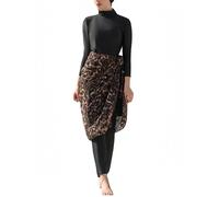 Traje de baño Modesto Burkini de 4 Piezas para Mujeres Musulmanas con Prenda Exterior Transparente en Degradado y Cobertura Total Trajes de baño islámicos con hiyab