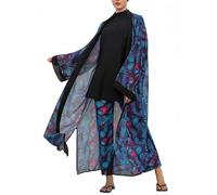 Traje de baño Modesto Burkini de 4 Piezas para Mujeres Musulmanas con Prenda Exterior Transparente en Degradado y Cobertura Total Trajes de baño islámicos con hiyab