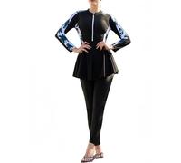 Traje de baño Modesto de Tres Piezas para Mujeres Musulmanas Burkini Traje de baño islámico de Manga Larga con Cobertura Total e hiyab