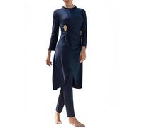 Traje de baño Modesto de Tres Piezas para Mujeres Musulmanas Burkini Traje de baño islámico de Manga Larga con Cobertura Total e hiyab