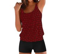 Traje De Baño Mujer 2 Piezas, Traje Baño Bikini Dos Piezas Retro Sexy Cintura Baja Fruncido En El Bajo Liso Días Playa Y Piscina