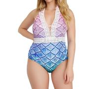 Traje De Baño Mujer Bañador Mujer Talla Grande Pantalon Ropa Tallas Grandes Bañadores Deportivos con Falda Deportivo Push Up Reductor Manga Larga Natacion Efecto Faja Transpirable Disimula Barriga