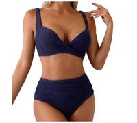 Traje De Baño Mujer Bikini Mujer Braga Alta Push Up Bañadores Reductores Barriga Bikinis Cintura Alta Cuello En V Laterales del Bikinis Set Estampado Ropa De Playa Traje Baño
