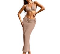 Traje de baño Mujer,Push Up con Relleno Conjuntos Conjunto Bohemio Floral Bikini Deportivo Ajustable Diseño Bandeau Moderno Tankini Shorts Natacion Surf Bañador Swimwear # L