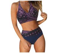 Traje de baño Mujer,Talla Grande Vikinis Estampado Moda Sexy Swimwear Reductor Conjuntos Bikinis Brasileño Bañador Vacaciones Hawai Ideal para Fiestas Playeras