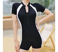 Traje de Baño Mujer,Trajes de Neopreno Manga Larga para Mujer Mono Corto de Natación de Una Pieza con Cremallera Protector Solar Bañador Natacion Transpirable Ropa de Surf Piscina Playa Nadar
