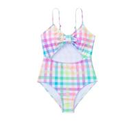 Traje De Baño Niña - Bañador Bebe Niña, Costume da bagno estivo Bikini Costume da bagno per Bambina Bikini scozzese per Bambini (Sky Blue, 9-10 años)