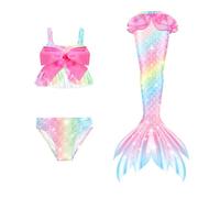 Traje de baño niña Bikini para niñas pequeñas, Traje de baño de Playa con Falda Cola, para Jugar en la Playa, Piscina en Verano y en el Agua (8-9 años)