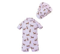 Traje De Baño Niño - Maillot De Bain Pour Garçon Avec Bonnet Pour Tout-Petits De 1 À 6 ANS Tenue De Plage D'Été Confortable (Khaki 3-4 Years)
