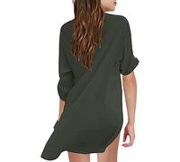 - Traje de baño para, camisa de gasa, bikini, traje de baño, vestido de playa, cubierta de natación, camisa para niño, Verde militar., 10-11 años