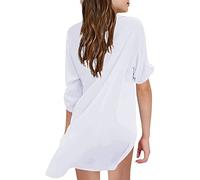 - Traje de baño para, camisa de gasa, bikini, traje de baño, vestido de playa, cubierta de natación, camisa para niño, Blanco, 10-11 años