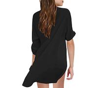 - Traje de baño para, camisa de gasa, bikini, traje de baño, vestido de playa, cubierta de natación, camisa para niño, Negro , 10-11 años