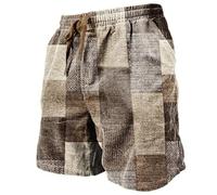 Traje de baño para hombre con bolsillos, pantalones cortos, surf, cómodo, Caqui., L